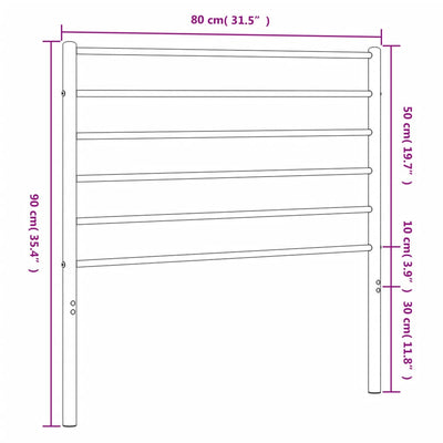 Musta metallinen sängynpääty Tilina 75cm