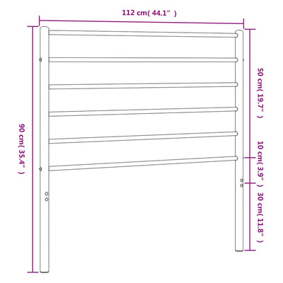 Metallinen sängynpääty musta 107 cm