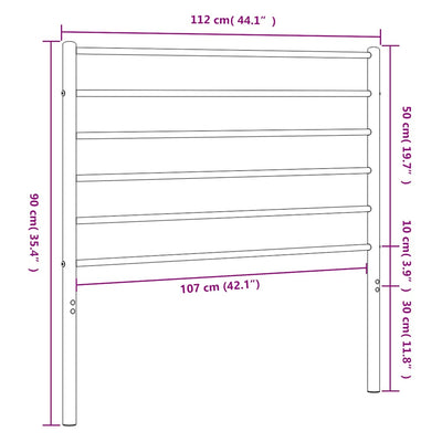 Musta metallinen sängynpääty Tilina 107cm