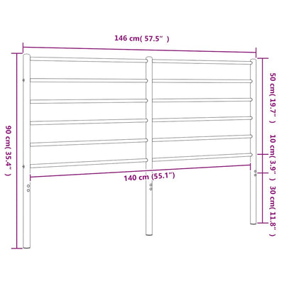 Musta metallinen sängynpääty Tilina 140cm