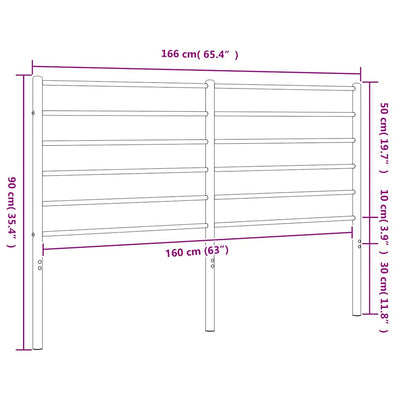 Musta metallinen sängynpääty Tilina 160cm