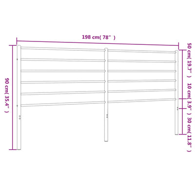 Metallinen sängynpääty musta 193 cm