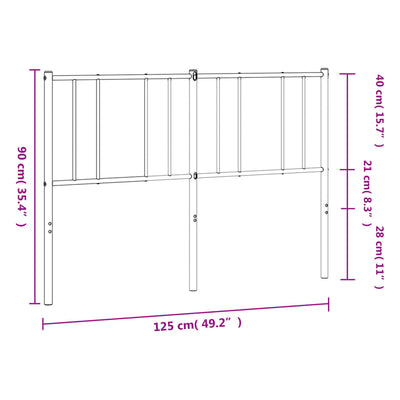 Metallinen sängynpääty musta 120 cm