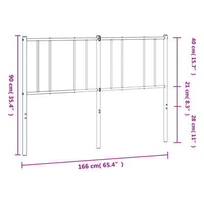 Metallinen sängynpääty musta 160 cm