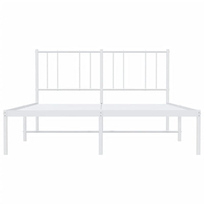 Valkoinen metallinen sängynrunko päädyllä Vilareta 120x190cm