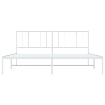 Valkoinen metallinen sängynrunko päädyillä Vilareta 180x200cm