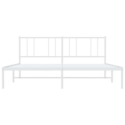 Valkoinen metallinen sängynrunko päädyllä Vilareta 193x203cm
