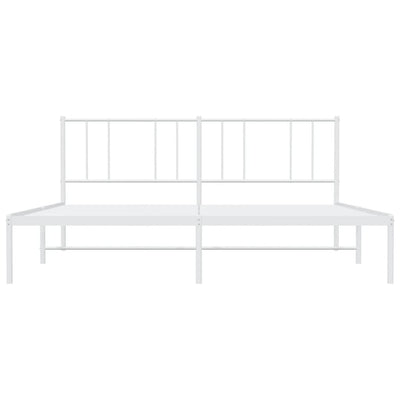 Valkoinen metallinen sängynrunko päädyllä Vilareta 200x200cm