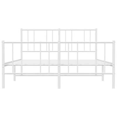Valkoinen metallinen sängynrunko päädyillä Vilareta 120x200cm