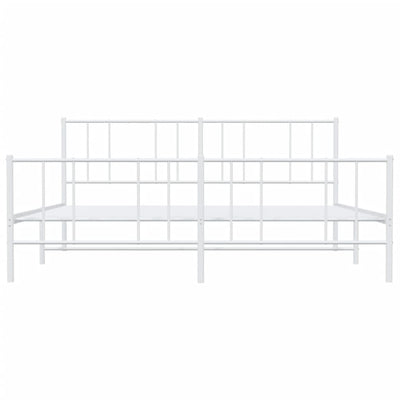 Valkoinen metallinen sängynrunko päädyillä Vilareta 200x200cm