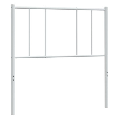 Metallinen sängynpääty valkoinen 80 cm