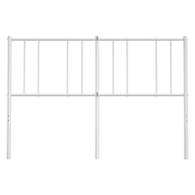 Metallinen sängynpääty valkoinen 120 cm