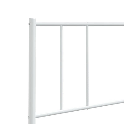 Metallinen sängynpääty valkoinen 150 cm