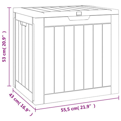 Puutarhan varastoarkku musta 55,5x43x53 cm polypropeeni