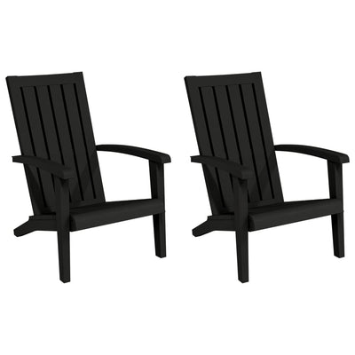 Adirondack puutarhatuoli 2 kpl musta polypropeeni
