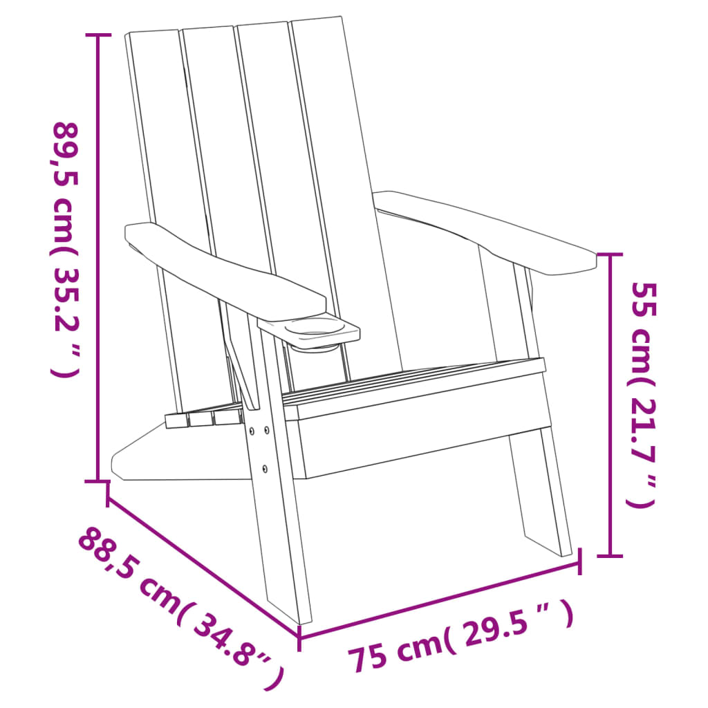 Vaaleanruskea adirondack puutarhatuoli Sad 75x88,5x89,5cm (pp)