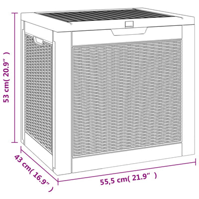 Puutarhan varastoarkku musta 55,5x43x53 cm polypropeeni