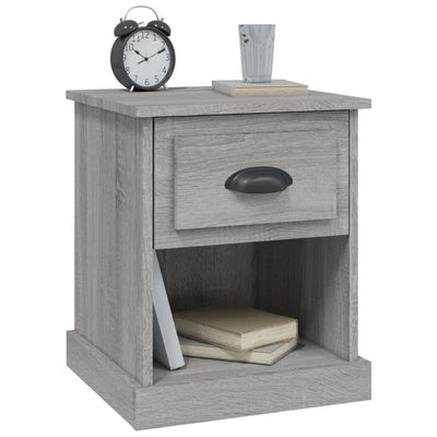 Yöpöydät 2 kpl harmaa sonoma 39x39x47,5 cm tekninen puu
