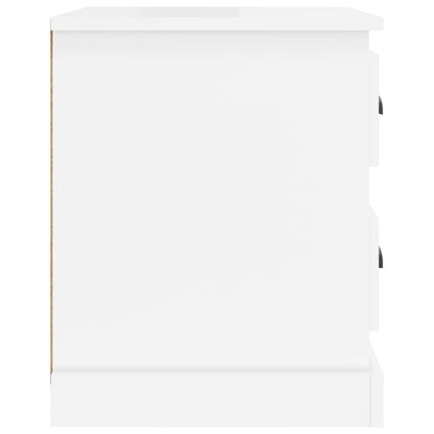 Korkeakiilto valk. yöpöydät Kaliyah 39x39x47,5cm (2 kpl puinen)