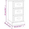 Valkoinen yöpöytä Doana 39x39x67cm (korkeakiilto, puinen)