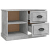 TV-taso betoninharmaa 73x35,5x47,5 cm tekninen puu