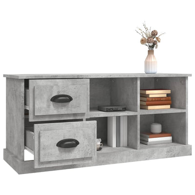 TV-taso betoninharmaa 102x35,5x47,5 cm tekninen puu