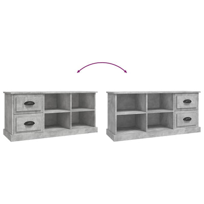 TV-taso betoninharmaa 102x35,5x47,5 cm tekninen puu