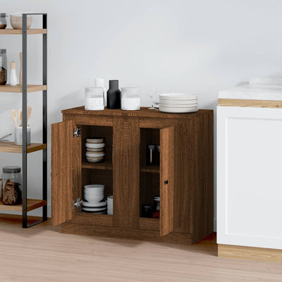 Senkit 2 kpl ruskea tammi 37,5x35,5x67,5 cm tekninen puu