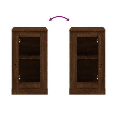Senkit 2 kpl ruskea tammi 37,5x35,5x67,5 cm tekninen puu