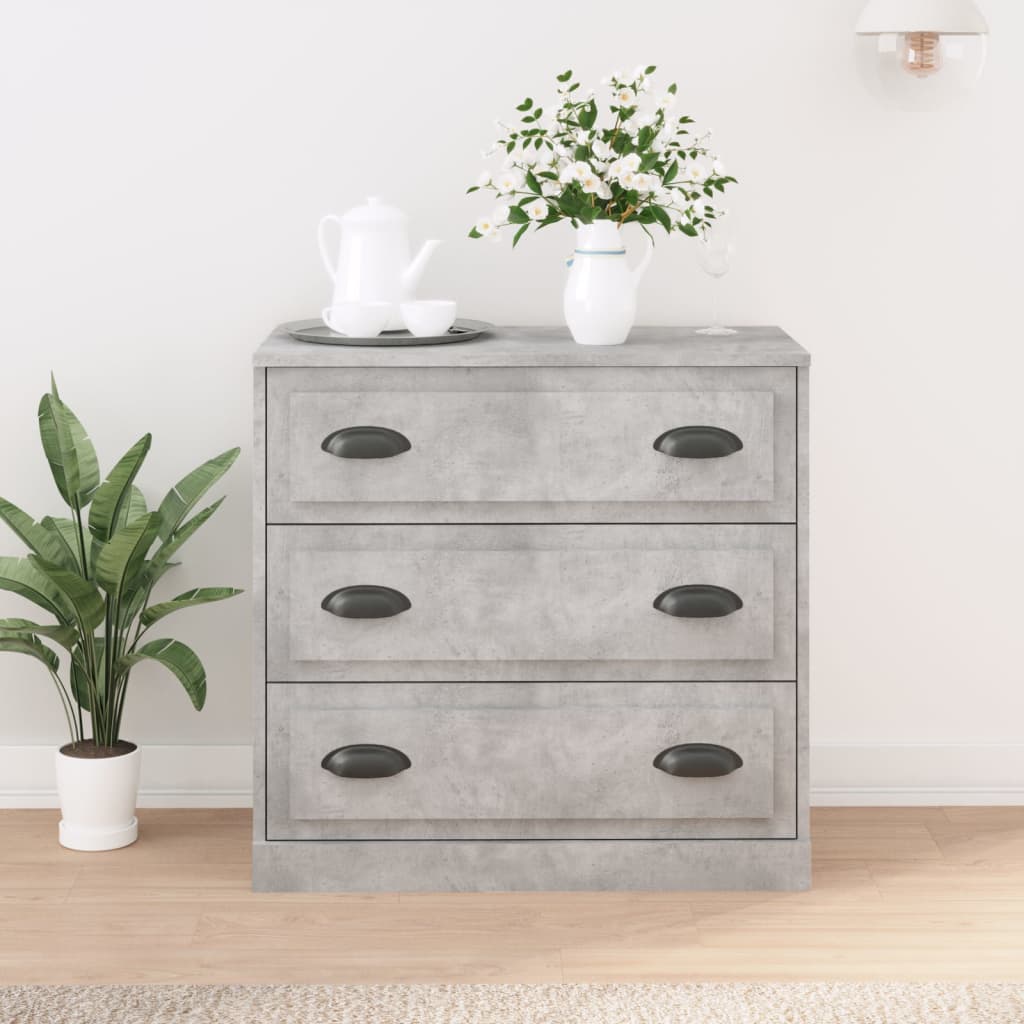 Betoninharmaa senkki Maruseac 70x35,5x67,5cm (puinen)