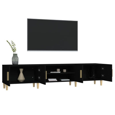 TV-taso musta 180x31,5x40 cm tekninen puu