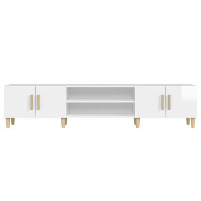 Valkoinen tv-taso Eftime 180x31,5x40cm (korkeakiilto, puinen)