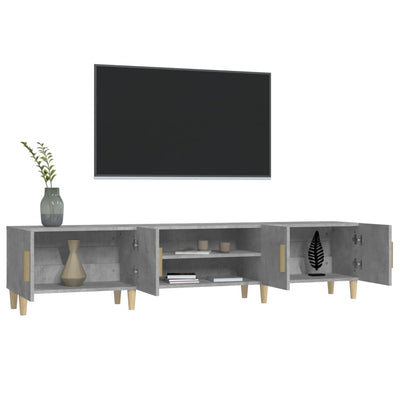 Betoninharmaa tv-taso Eftime 180x31,5x40cm (puinen)