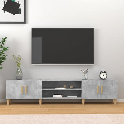 Betoninharmaa tv-taso Eftime 180x31,5x40cm (puinen)