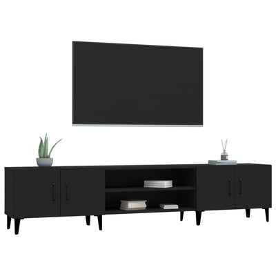 TV-taso musta 180x31,5x40 cm tekninen puu