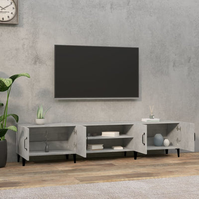 TV-taso betoninharmaa 180x31,5x40 cm tekninen puu