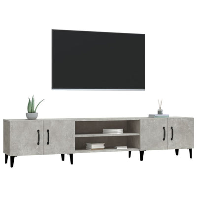 TV-taso betoninharmaa 180x31,5x40 cm tekninen puu