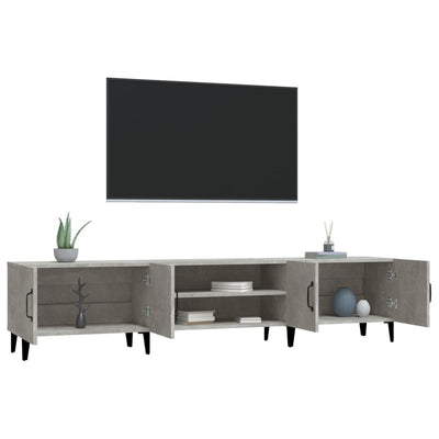 TV-taso betoninharmaa 180x31,5x40 cm tekninen puu