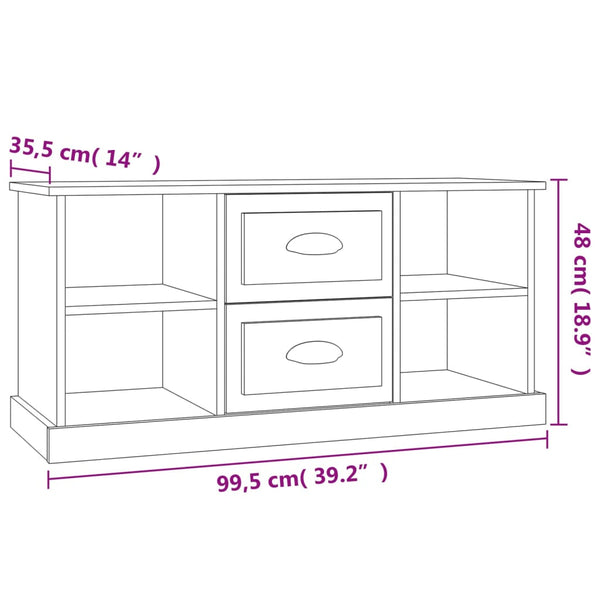 TV-taso musta 99,5x35,5x48 cm tekninen puu