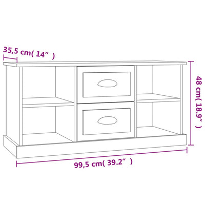 TV-taso Sonoma-tammi 99,5x35,5x48 cm tekninen puu