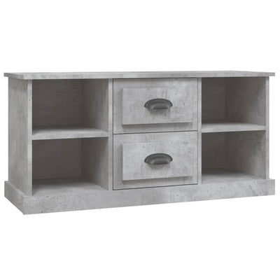 TV-taso betoninharmaa 99,5x35,5x48 cm tekninen puu