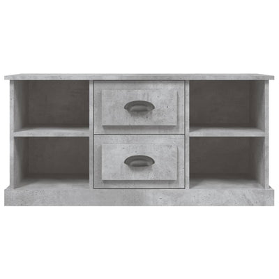TV-taso betoninharmaa 99,5x35,5x48 cm tekninen puu