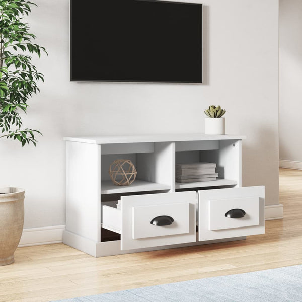 TV-taso valkoinen 80x35x50 cm tekninen puu
