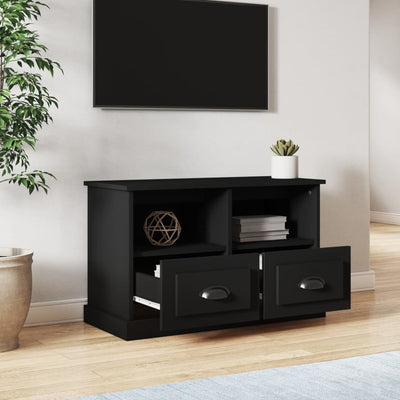TV-taso musta 80x35x50 cm tekninen puu