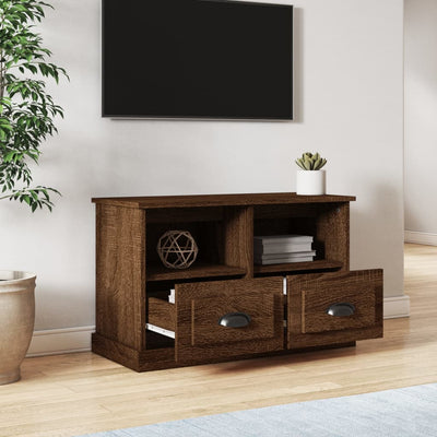 TV-taso ruskea tammi 80x35x50 cm tekninen puu