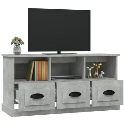 TV-taso betoninharmaa 100x35x50 cm tekninen puu