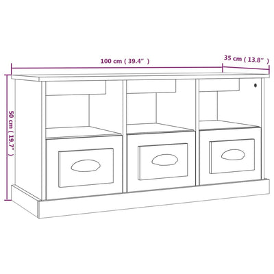 TV-taso harmaa Sonoma 100x35x50 cm tekninen puu