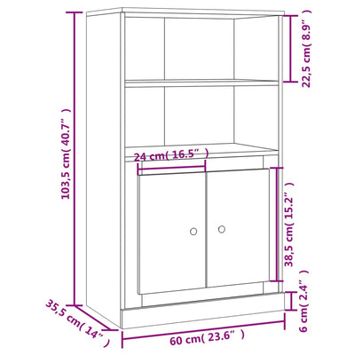 Kaappi Sonoma-tammi 60x35,5x103,5 cm tekninen puu