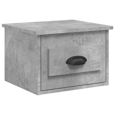 Seinäkiinnitettävät yöpöydät 2 kpl betoninharmaa 41,5x36x28 cm