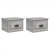 Harmaa seinäkiinnitettävät yöpöydät Nazmib 41,5x36x28cm (2 kpl)